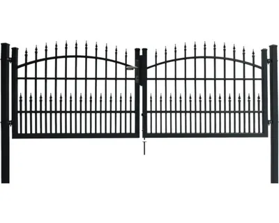 Produktbild von Doppeltor floraworld Avignon Aluminium 300 x 110 cm inkl. Torpfosten 7,6 x 7,6 cm zum Einbetonieren anthrazit