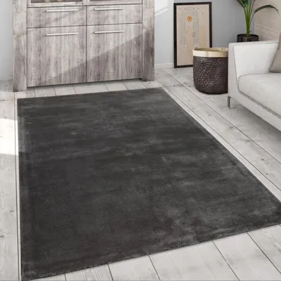 Produktbild von TT Home Wohnzimmer Teppich Kurzflor Modernes Unifarbenes Design Handgewebt Größe 80x150 cm