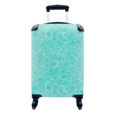 Produktbild von MuchoWow® Koffer Handgepäck Trolley Rollkoffer Kleine Reisekoffer mit 4 Rollen - Muster - Wasser - Meer - Cabin Size < 55x40x23 cm & 55x40x20 cm - Fotokoffer - Kabinenkoffer - Boardgepäck - Reise-Box - Reisekoffer - Reisegepäck - Koffer mit Bild - Trolley für Kinder