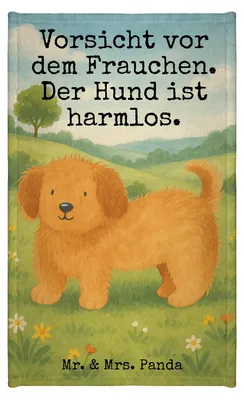 Produktbild von Mr. & Mrs. Panda Handtuch Hund Flauschig Design - Weiß - Geschenk, Frauchen, Sprüche, badezimmer, Witzig, Niedlich, gäste wc, Kleines, Mini-Handtuch, Hunde