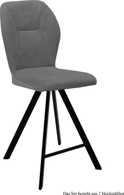 Produktbild von Thekenstuhl drehbar (2er-Set) Diantha 51x109x60 Schwarz/Grau