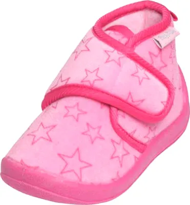 Produktbild von Playshoes Kinder Hausschuhe mit Sternenmotiv, mit Klettverschluss, rosa, Größe:20/21