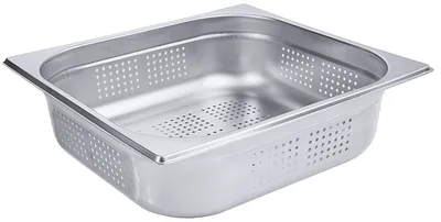 Produktbild von GN-Behälter, Gastronormbehälter, Edelstahl, gelocht, GN 2/3, Größe wählbar : GN 2/3 100 mm Variante: GN 2/3 100 mm