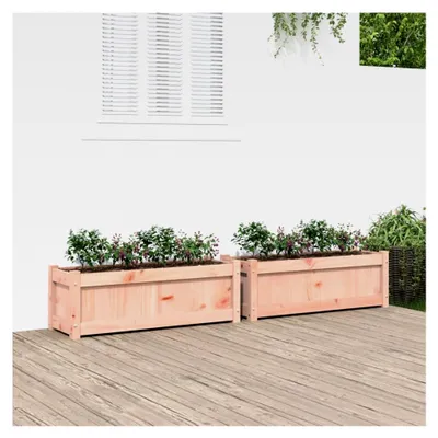 Produktbild von Pflanzkübel 2 Stück aus Douglasienholz, Blumentopf für Garten, Balkon und Terrasse