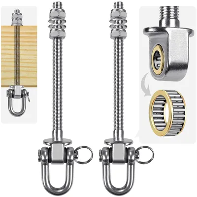 Immagine prodotto di Set di 2 ganci a soffitto – Ganci oscillanti robusti in acciaio inossidabile
