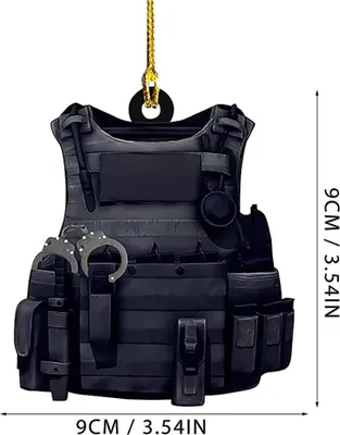 Imagen del producto de Adorno navideño, equipo policial, adorno colgante para el árbol de Navidad, espejo retrovisor del coche, mochila, decoración para viajes, fiestas