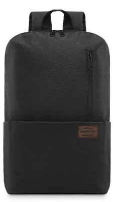 Image de Sac à dos scolaire noir pour homme ZAGATTO, sac à dos urbain unie spacieux, adapté au format A4, volume 16 l, sac à dos pour jeune, 40x32x13 / ZG690