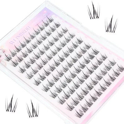 Produktbild von Wimpern Extensions Cluster Lashes 100 Stück 12mm Selbstklebend Natürliche Lash Clusters DIY Set