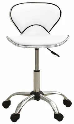 Produktbild von vidaXL Friseur Rollhocker Weiß Kunstleder