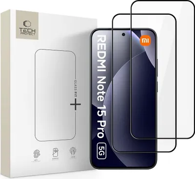 Zdjęcie produktu dla Szkło Hartowane Tech-Protect Glass Fit+ 2-Pack Xiaomi Redmi Note 15 Pro 5G Black