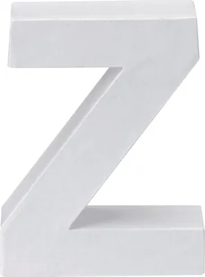 Produktbild von Buchstabe Z Pappe weiß 3,5x10 cm