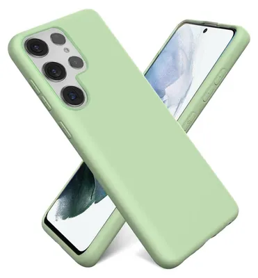 Produktbild von Conie TPU Schutzhülle für Samsung Galaxy S23 Ultra Tasche Case Cover Bumper Silikon Mikrofaser Inlay Hülle in Grün matt