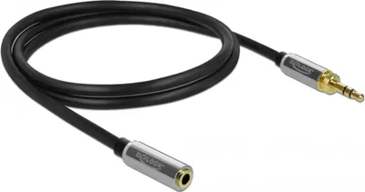 Zdjęcie produktu dla DeLOCK 85780, 3.5mm, Męska, 3.5mm, Żeńska, 1 m, Czarny, Szary