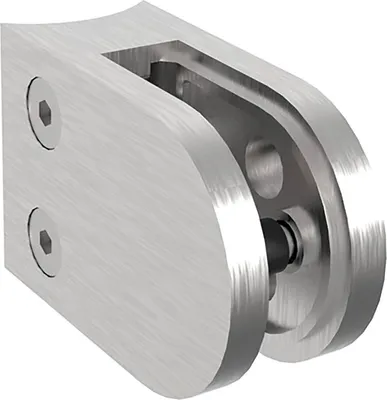 Obrázok produktu pre ECONOMY Svorka na sklo, model 25, pre okrúhle rúrky 42,4 mm, okrúhla, leštená nehrdzavejúca oceľ V4A