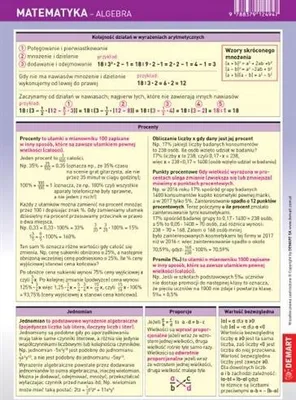 Zdjęcie produktu dla Mathematik - Algebra. Doppelseitiger Mini-Spickzettel. Demart