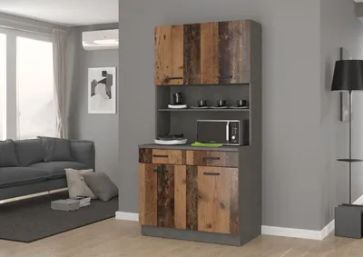 Produktbild von Buffet Küche Mario 100 Küchenzeile Küchenblock Einbauküche Old Wood Style Matera