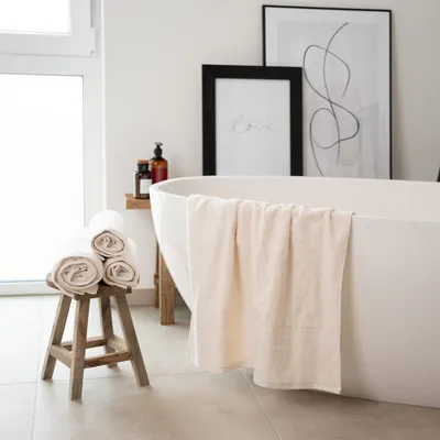 Produktbild von Home Deluxe - Handtuch Set - 4 tlg. SOFT - Beige - Material: 100% Baumwolle I Handtuch Badetuch Duschtuch Set Handtuchset