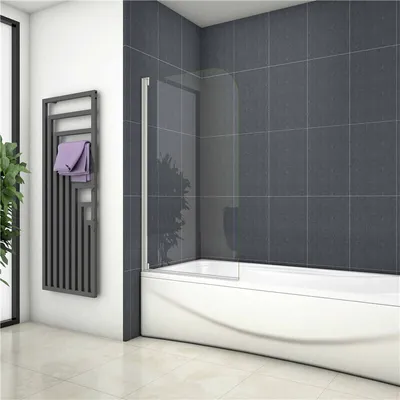 Produktbild von 75x140cm Duschwand Drehen 180°Trennwand Duschabtrennung ESG Sicherheitsglas Badewanneaufsatz