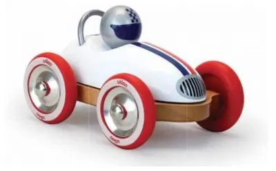 Image de Vilac Voiture en bois Roadster vintage blanc