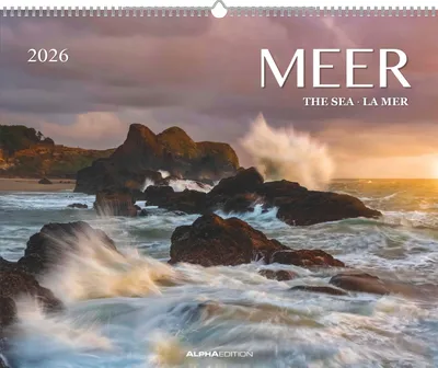 Produktbild von ALPHA EDITION - Meer 2026 - Wandkalender 52×42,5 cm mit faszinierenden Ozeanmotiven, 12 Monatsbildern, Platz für Notizen, ideal für Meerliebhaber & Naturfreunde,