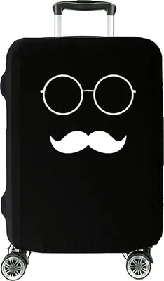 Produktbild von Hochelastische Reise-koffer Abdeckung Schutzabdeckung Kofferschutzhülle Kofferbezug Kofferhülle Klein 18"-22" Mustache [083]