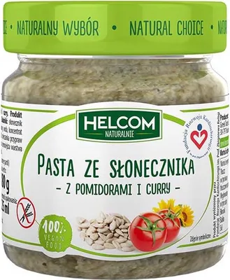 Zdjęcie produktu dla Helcom Pasta Ze Słonecznika Z Pomidorami I Curry 180G