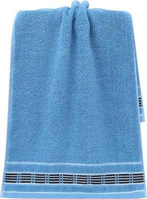Produktbild von Handtücher, 1er-Pack Badetuch-Set, Gesichtstücher und Waschlappen, Handtücher für das Badezimmer, 13" x 29", Blau