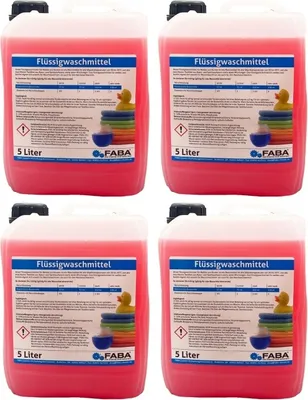 Produktbild von 4 x 5 L Flüssigwaschmittel Konzentrat rot frisch Universal Color GRATIS Ausgießer