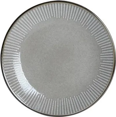 Produktbild von Teller mit Tampondruck und Rand, braun, 21 cm