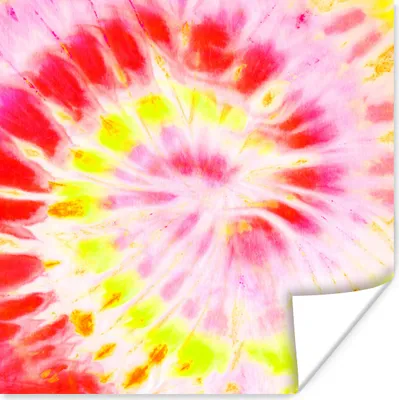 Produktbild von MuchoWow® Poster Krawattenfärbung - Rot - Gelb 75x75 cm - Wand Dekoration