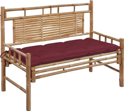 Produktbild von Stabli Möbel Gartenbank mit Auflage 120 cm Bambus - Gartenbänke CC2323146 2parcel