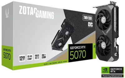 Immagine prodotto di Scheda grafica ZOTAC GAMING GeForce RTX 5070 Twin Edge OC, 12GB GDDR7, con 3 porte DisplayPort e 1 porta HDMI