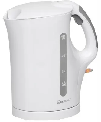 Zdjęcie produktu dla Clatronic WK 3834, 1 l, 900 W, Biały, Wskaźnik poziomu wody, Zabezpieczenie przed przegrzaniem, Bezprzewodowy