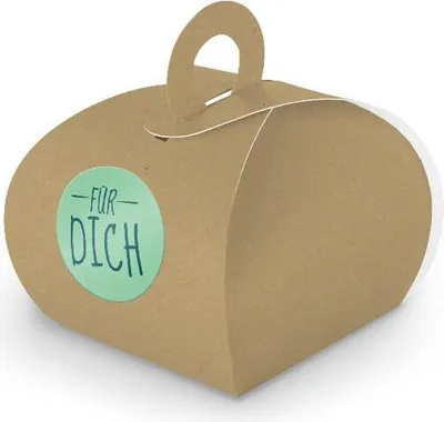 Produktbild von SET FÜR DICH (Motiv9) 24x Geschenkschachtel mit Griff braun + Sticker