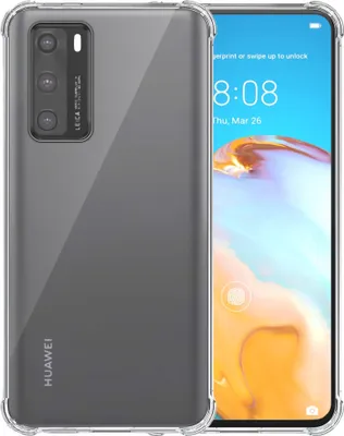 Produktbild von Smartphonica Telefon Fall geeignet für Huawei P40 Transparent Shockproof - Shockproof TPU SIlicone Backcover Case mit Bumper Transparent
