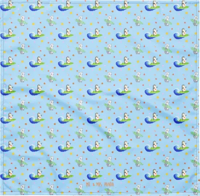 Produktbild von Mr. & Mrs. Panda Halstuch Pinguin Surfer L - Blau - Geschenk, Haarband, Portugal, Motiviert, Stirnband, Hawaii, Dreieckstuch, Urlaub, Kopftuch, Optimistisch, Bandana