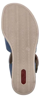 Produktbild von Rieker Damen Sandale mit gekreuzten Riemen und Plateau in Espadrille Optik 69469, Größe:42 EU, Farbe:Blau