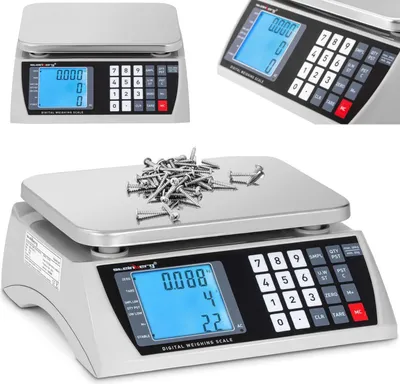 Produktbild von Gewerbliche Ladenwaage mit LCD-Anzeige, 22,3 x 17,4 cm, 30 kg / 1 g