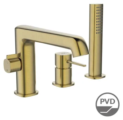 Immagine prodotto di POLA Laveo Rubinetto a tre fori per vasca da bagno, ottone dorato