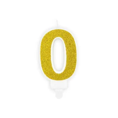 Image de Bougie d'anniversaire dorée "0" - une addition scintillante à votre gâteau  Idéale pour les moments spéciaux, 7cm d'élégance et de style, soulignez votre célébration