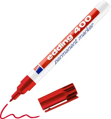 Produktbild von Edding 400, Rot, Rot, Weiß, Kunststoff, 1 mm, 10 Stück(e)