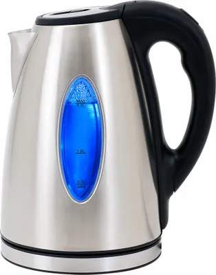 Produktbild von DEUBA® Wasserkocher Edelstahl 1,7 L LED Glas BPA-Frei 2200W Kabellos Kalkfilter Überhitzungsschutz Küche Teekocher Silber