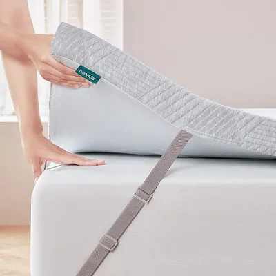 Imagen del producto de Topper de colchón de 180x200 cm, con núcleo de espuma viscoelástica de 7 cm de grosor, compatible con colchones de firmeza H3/H4