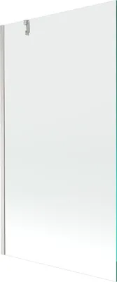 Produktbild von Mexen Next Badewannenabtrennung 1-flügelig 100 x 150 cm, transparent, gebürstetes Nickel - 895-100-000-00-00-97