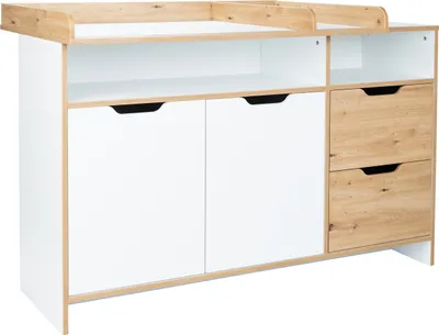 Produktbild von XXL-Wickelkommode Maxim Soft-Close und Türdämpfung Kreideweiß Artisan Oak