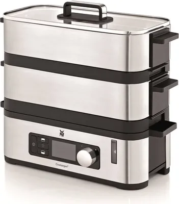 Obrázok produktu pre WMF KITCHENminis 0415090011 parný hrniec 2 košíky Pracovná doska 900 W čierna, nehrdzavejúca oceľ