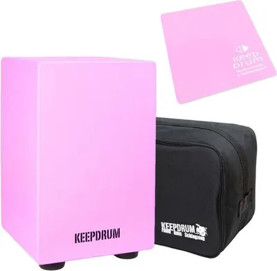 Immagine prodotto di keepdrum Junior Cajon Rosa con borsa con cuscinetto Rosa