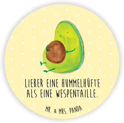 Produktbild von Mr. & Mrs. Panda magnet Avocado Pfeifen - Gelb Pastell - Geschenk, Kühlschrank, Kühlschrankmagnet, für fotos, pinnwand, Diät, Abnehmen, Schwanger