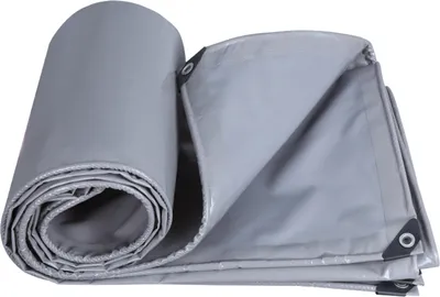 Image de Bâche de protection avec œillets, 440 g/m² PVC étanche Bâche tissée indéchirable Résistant aux UV, Bâche de protection pour meubles de jardin résistant à l'hiver, Bâche de protection universelle pour voiture, meubles de jardin (2x4m, gris)
