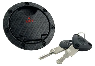 Zdjęcie produktu dla Kapa zbiornika paliwa STR8, imitująca wzór włókna węglowego, z kompletem kluczy, pasująca do Yamaha Aerox 50, MBK Nitro 50
